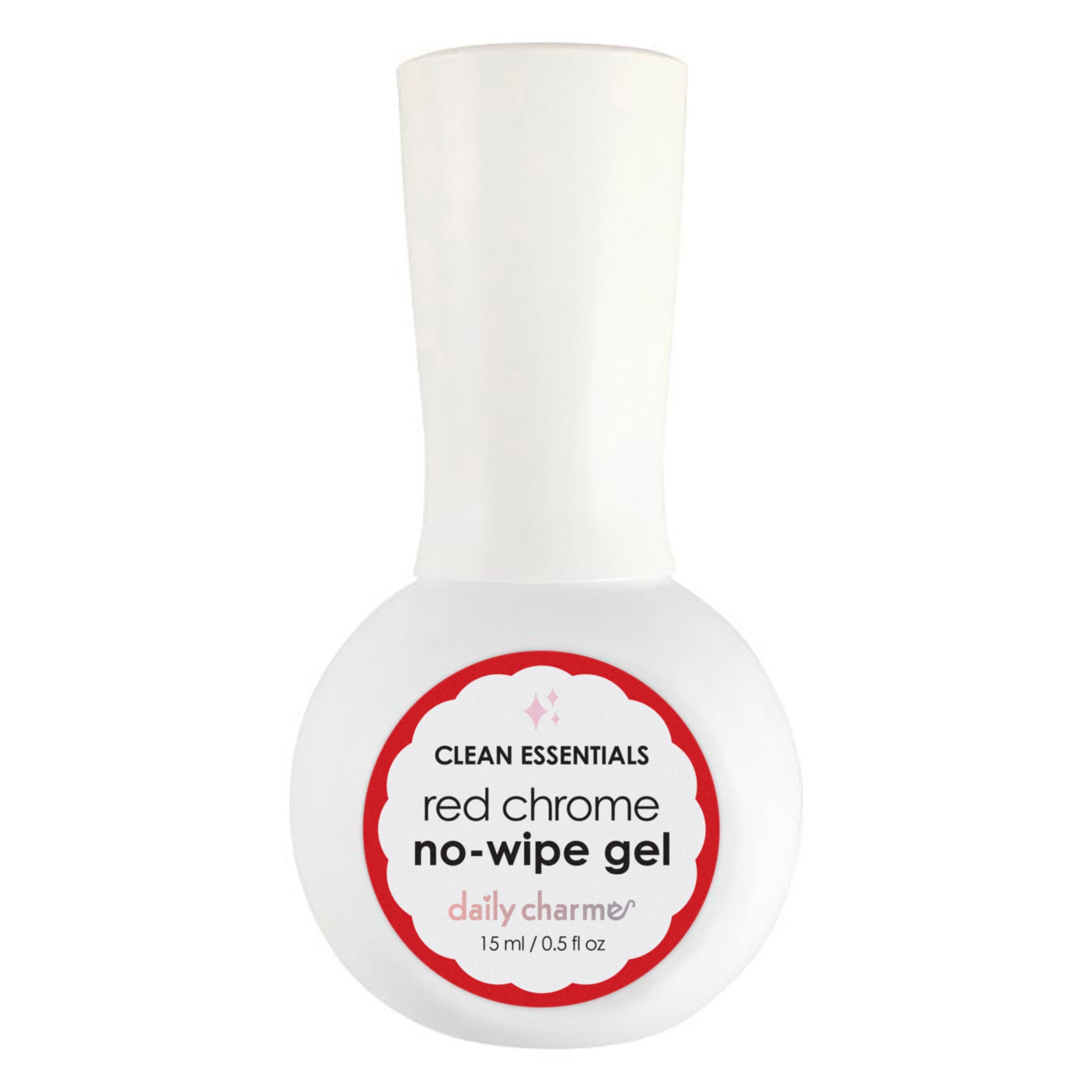 Daily Charme Chrome Effect No-Wipe Gel / Red Isolated Chrome Nail Art HEMA + TPO Free New Formula