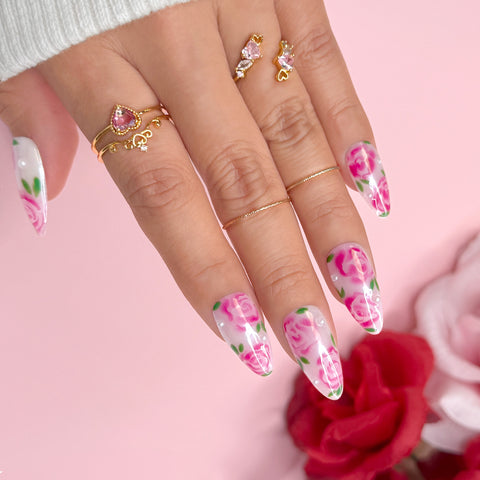 Daily Charme Blooming Gel Nail Art Watercolor Effect Samples Marble Flowers Roses