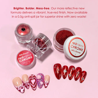 Daily Charme Mirror Red Chrome Powder Best Nail Art Supplies Glazed Christmas Festive Valentine's Day Color