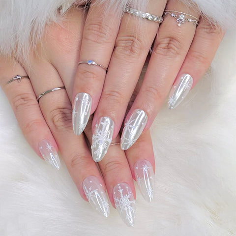 WHITE CHROME POWDER Pigment Pearl Nails Nail Art Crystal Shiny