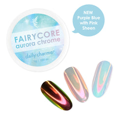 Fairycore Aurora Chrome Powder Purple Blue Pink Sheen Glazed Nails