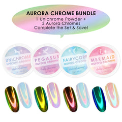 Daily Charme Aurora Glazed Nail Chrome Powder / Set Iridescent Bundle Deal Pegasus Fairycore Mermaid Unichrome Unicorn Chrome
