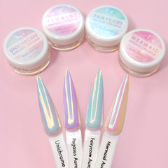 Daily Charme Aurora Glazed Nail Chrome Powder / Set Iridescent Bundle Deal Pegasus Fairycore Mermaid Unichrome Unicorn Chrome