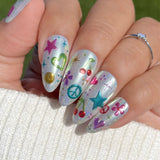 Pearly Holo Prism Chrome / Moonbeam
Sterling Silver Finish Glazed Iridescent