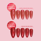 Cherry Red Chrome Powder for Nail Art Mirror Finish Smooth Quality Nail Supplies