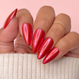 Cherry Red Chrome Powder for Nail Art Mirror Finish Smooth Quality Nail Supplies
