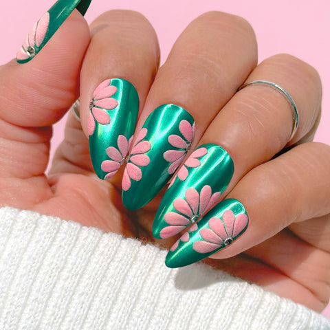 Teal Green Chrome Powder for Nail Art Mirror Finish Smooth Quality Nail Supplies Summer Spring Musthave