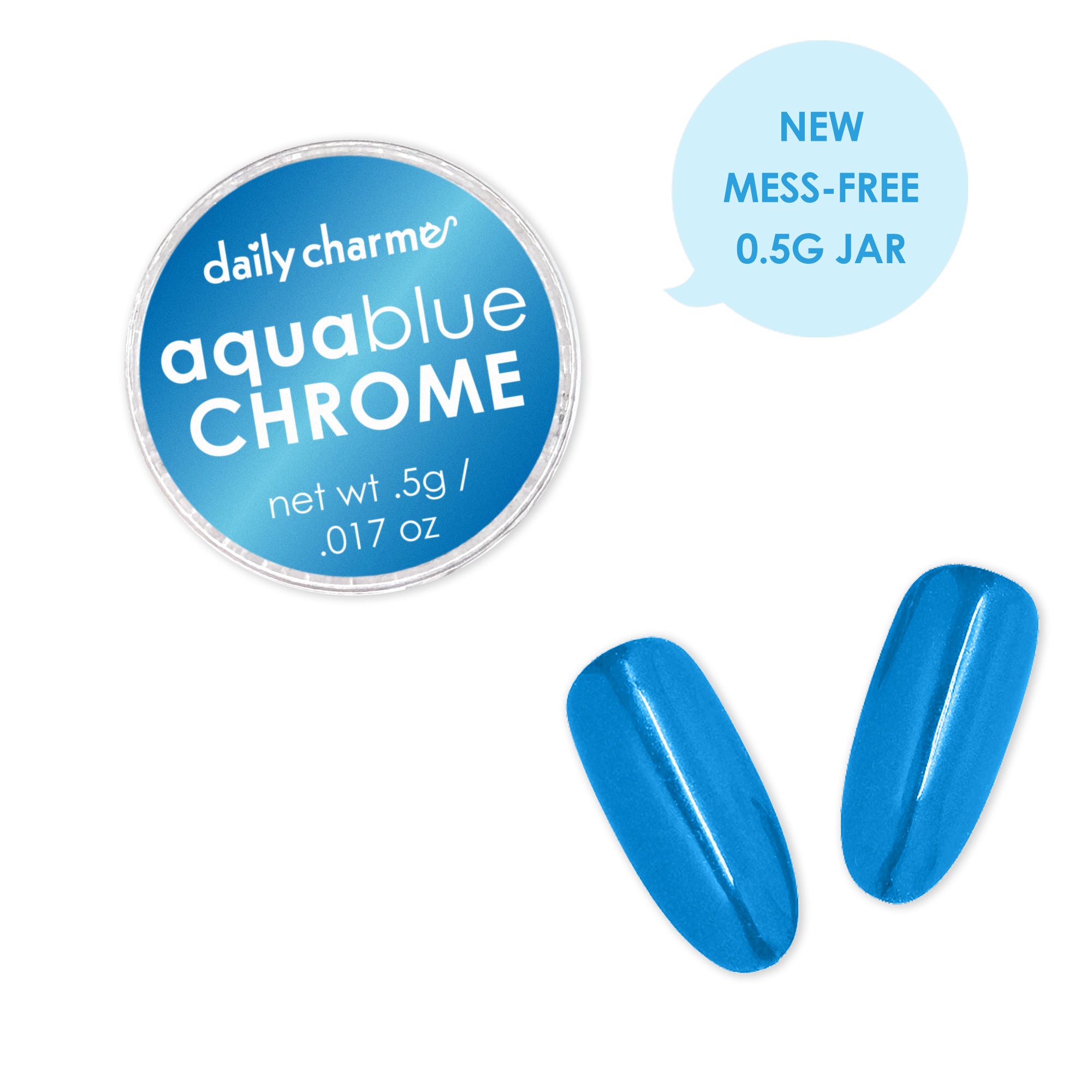 Aqua Blue Chrome Powder for Nail Art Mirror Finish Smooth Quality Nail Supplies Summer Spring Musthave