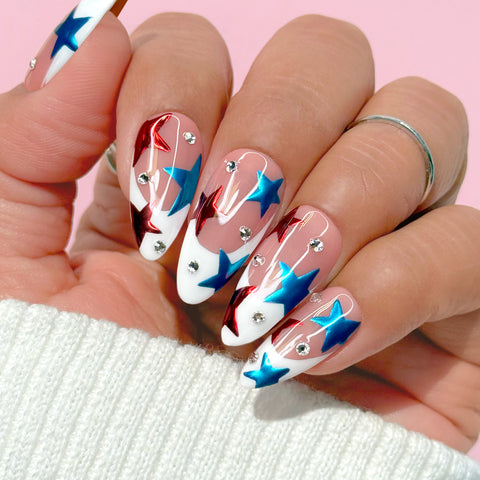 4th of July Star Chrome Nail Inspo Aqua Blue Chrome Powder for Nail Art Mirror Finish Smooth Quality Nail Supplies Summer Spring Musthave