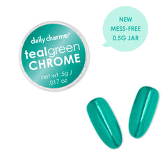Teal Green Chrome Powder for Nail Art Mirror Finish Smooth Quality Nail Supplies Summer Spring Musthave