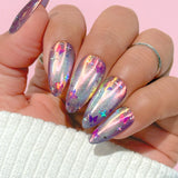 Iridescent Rainbow Butterfly Glitter Mix / Floral Blossoms Pink Blue Spring Nail