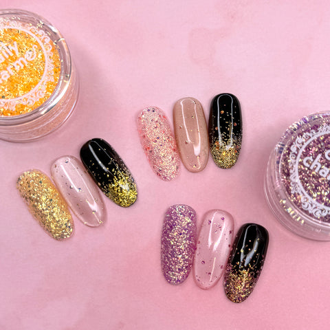 Iridescent Bubbles Glitter / Harvest Orange 3D Nail Art Decor Unique Color Changing