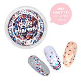 Nail Art Red White Blue Mini Star Sprinkles Glitter Mix / Classic Flair Metallic Patriotic July 4th Colors