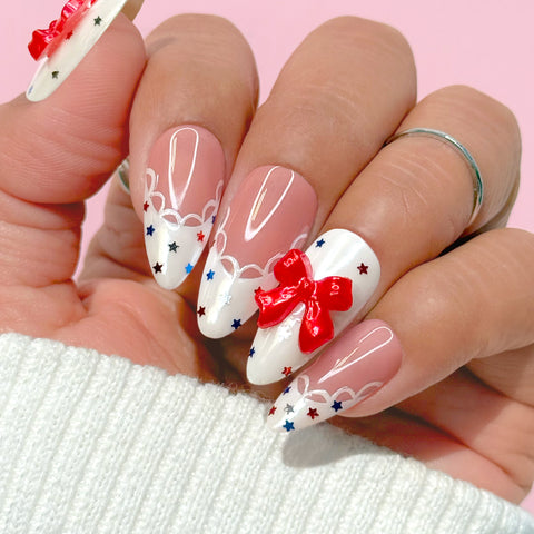Nail Art Red White Blue Mini Star Sprinkles Glitter Mix / Classic Flair Metallic Patriotic July 4th Colors