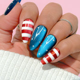 Nail Art Red White Blue Mini Star Sprinkles Glitter Mix / Classic Flair Metallic Patriotic July 4th Colors