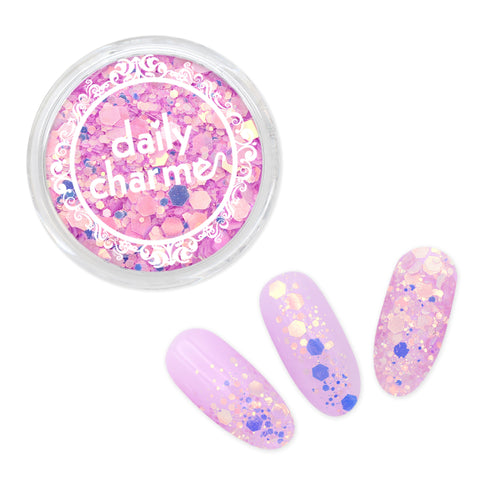 Iridescent Twinkle Hex Glitter Mix / Petal Pink Nail Art Decor