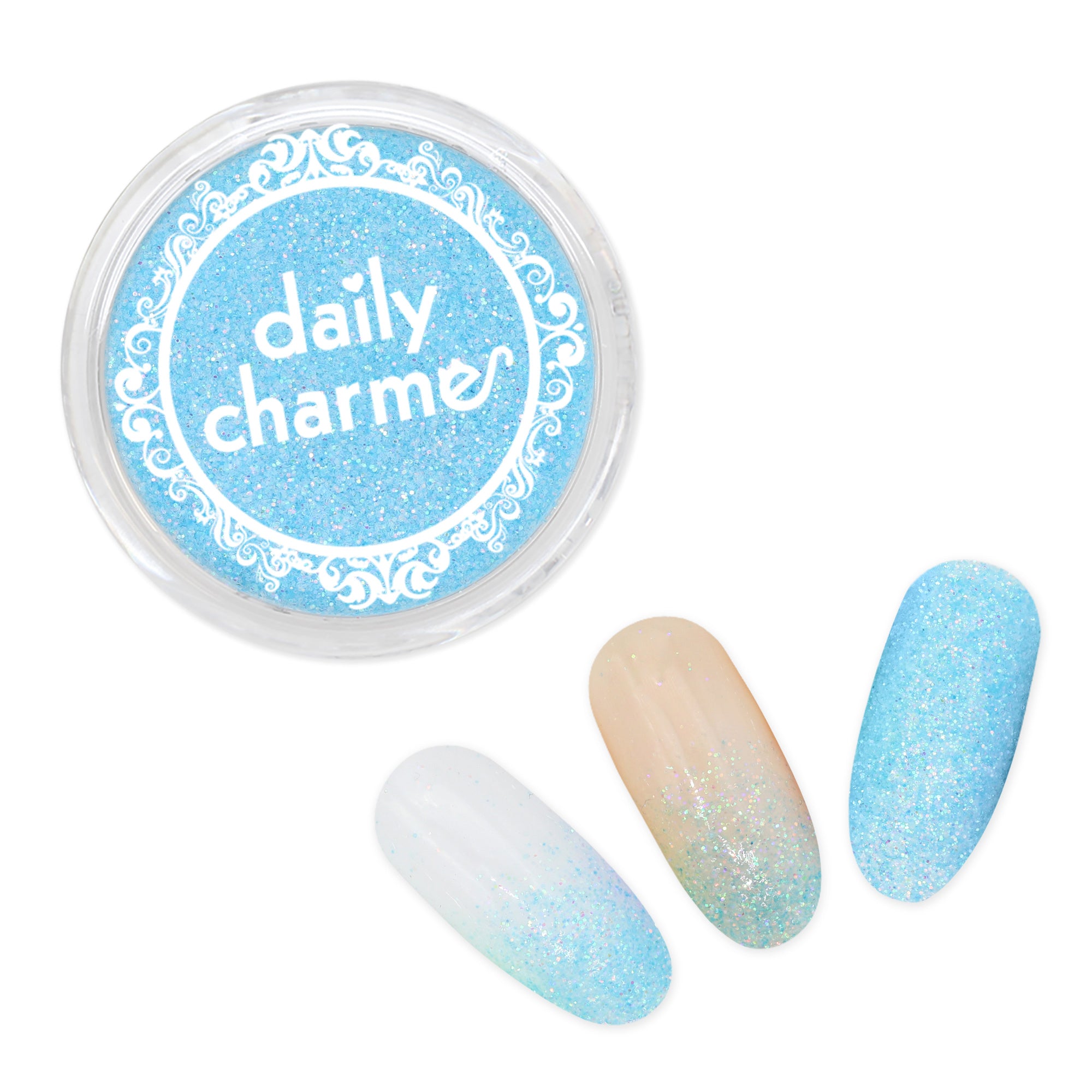 Iridescent Glitter Dust / Bluebell / Spring Nail Art / Pastel Blue 