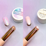 Pink Soft Silicone Nail Art Applicator Chrome Powder Tool Professional Mess Free Gel Sponging Gradient