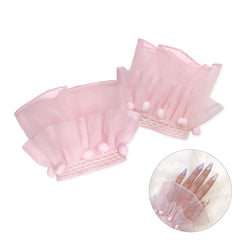 Princess Chiffon Lace Wrist Cuffs / Pink Nail Salon Photo Content Creation Essential Trendy Fashion Kawaii