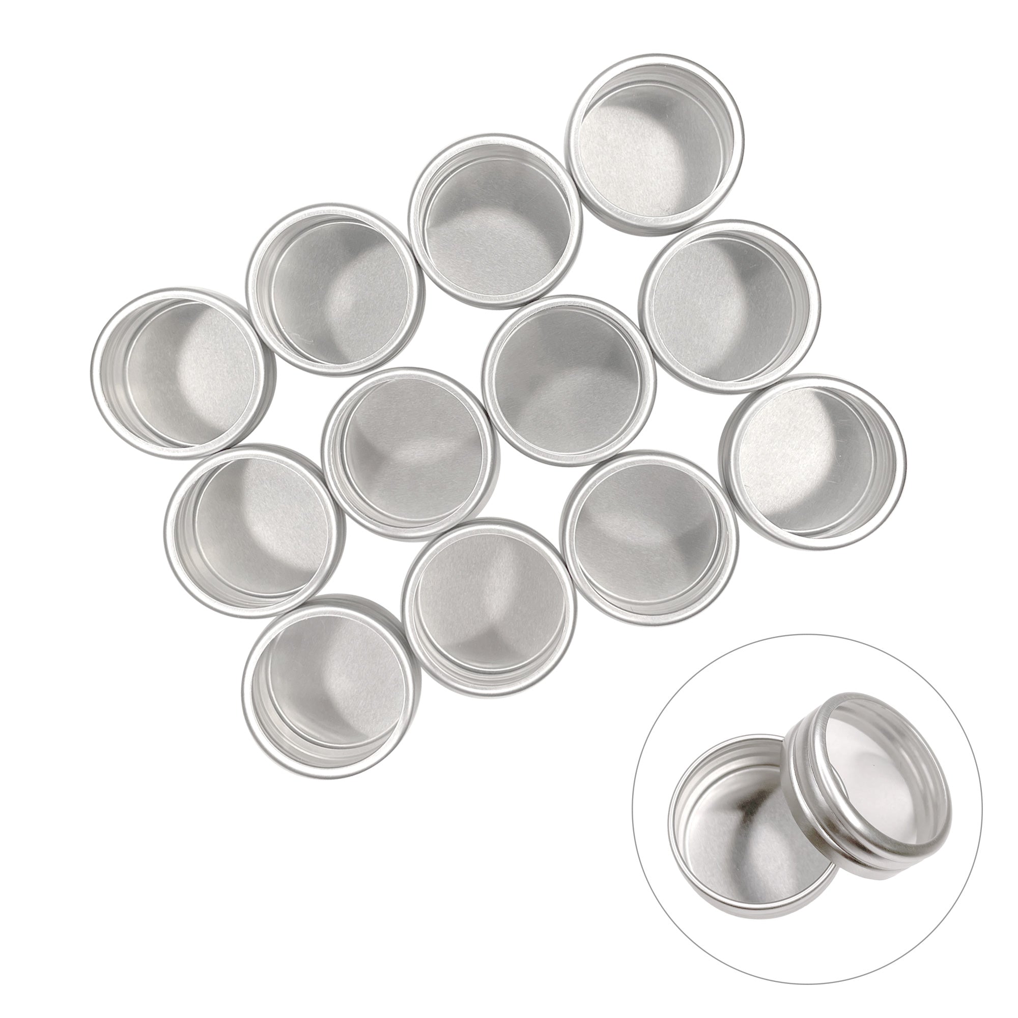 Aluminum Organization Jars / 12pc set for Nail Art Decors Charm Resin Studs Crystals