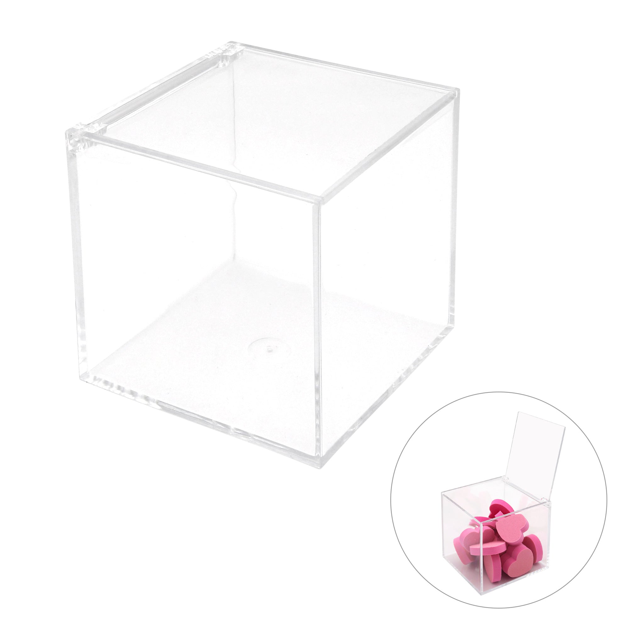 Clear Acrylic Storage Box with Hinged Lid Nail Tech Supplies Tool Organization Buffer Cotton Wipes