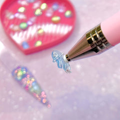 Daily Charme Rhinestone Crystal Charm Pick-Up Pen / Pink Blue Gradient