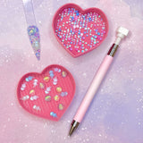 Silicone Twist Crystal Pick-Up Pen / Pink White
