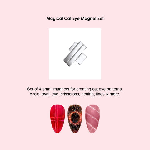 Magical Cat Eye Magnet Set / 4PC Circle X Oval Eye Velvet Nail Art