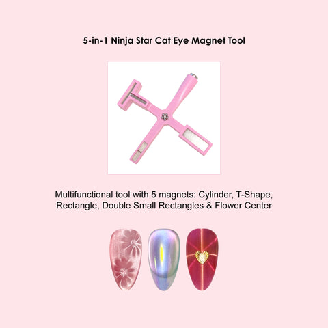 5-in-1  Ninja Star Cat Eye Nail Designs Multifunction Magnet Tool