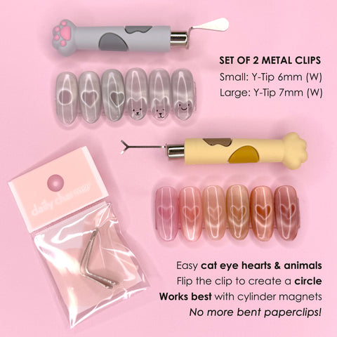 Magnetic Cat Eye Beating Heart Metal Clip Viral Small Big Bunny Animal Designs Circle works with Magnet