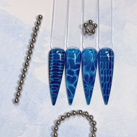 Cat Eye Nail Art Magnet Ball Set / 20 pcs Water Ocean Trend Snakeskin Pattern Flower