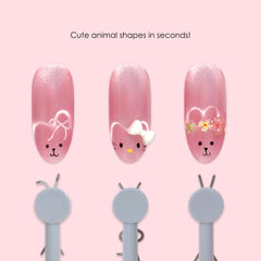 Magnetic Cat Eye Animal Metal Clip Set Bunny Rabbit Cat Kitty Bear Teddy Dog Puppy Nail Art Easy Corgi Frog