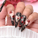 Nail Art Foil Box / Intricate Laces / Black Vintage Goth Romantic Cute 