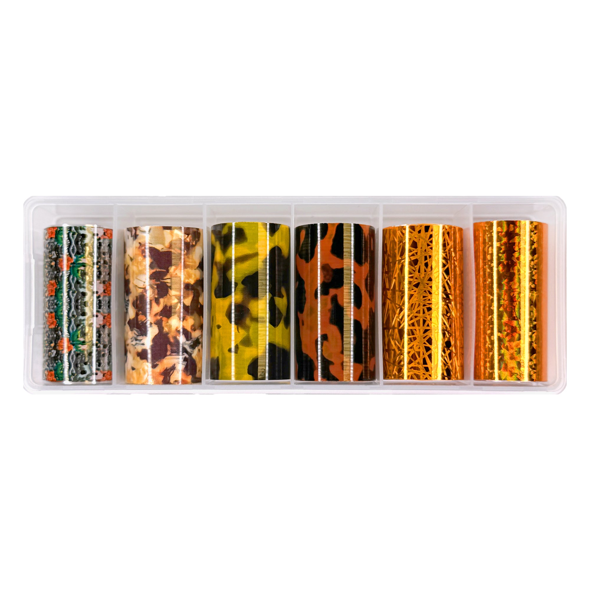 Nail Art Foil Box Autumn Tortoise Tortie Holographic Fall Design Foil Box
