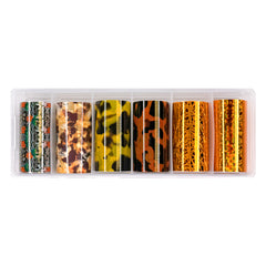 Nail Art Foil Box Autumn Tortoise Tortie Holographic Fall Design Foil Box