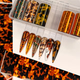 Nail Art Foil Box Autumn Tortoise Tortie Holographic Fall Design Foil Box