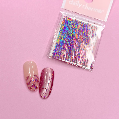 Ultra Thin Holographic Film Paper Strips / Pink Nail Art Decor Supply Holo Trend Cool Unique