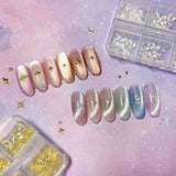 Nail Art Decor Celestial Sparkle Studs Mix Box Set / Gold Stars 3D Embellishments