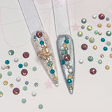 Nail Art Swarovski Round Flatback Rhinestone Value Mix / Pastel Opal Alabaster Turquoise Amethyst Matte