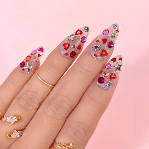 Nail Art Rhinestone Swarovski Valentine's Day Flatback Crystal Value Mix Pink Red AB