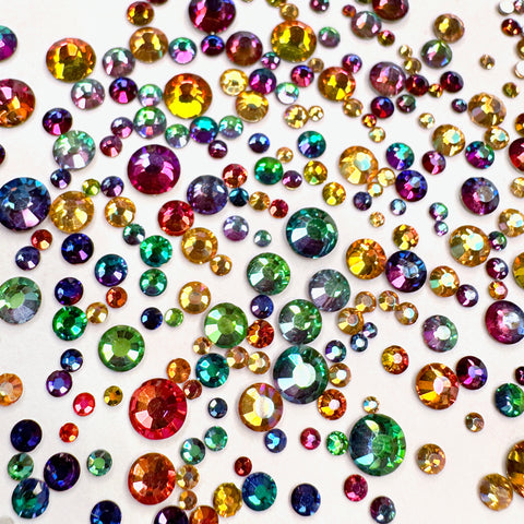 Twinkle Twinkle Round Nail Crystal 3D Halloween Chameleon Flatback Rhinestone Mix / Spellbound Sparkle