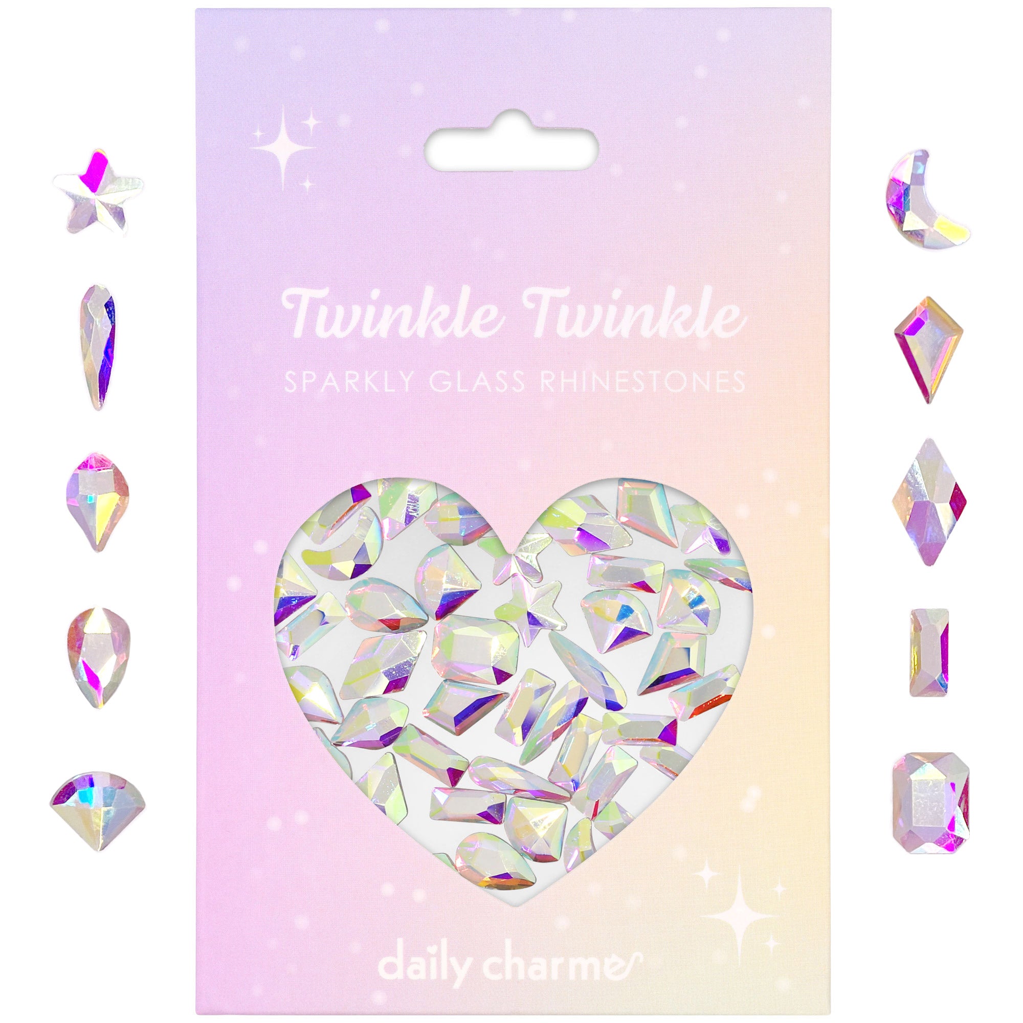 Twinkle Shaped Flatback Rhinestone Mix / Crystal AB Nail Art Supplies