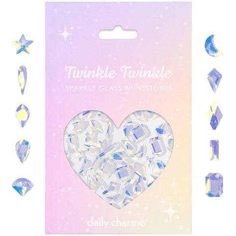 Twinkle Twinkle Shaped Flatback Rhinestone Mix / Crystal AB Unfoiled Nail Art Supplies