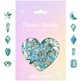Twinkle Twinkle Shaped Flatback Rhinestone Mix / Glacier Blue Nail Art Supplies