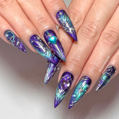 Charme Gel / Cat Eye E34 Golden Serenade Gold Blue Teal Chameleon Magnetic Nail Polish Color Shifting