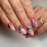 Lovely Heart Glitter Mix / Rainbow Pixels Valentine's Day Nail Art Design Holographic by moonchild.nails