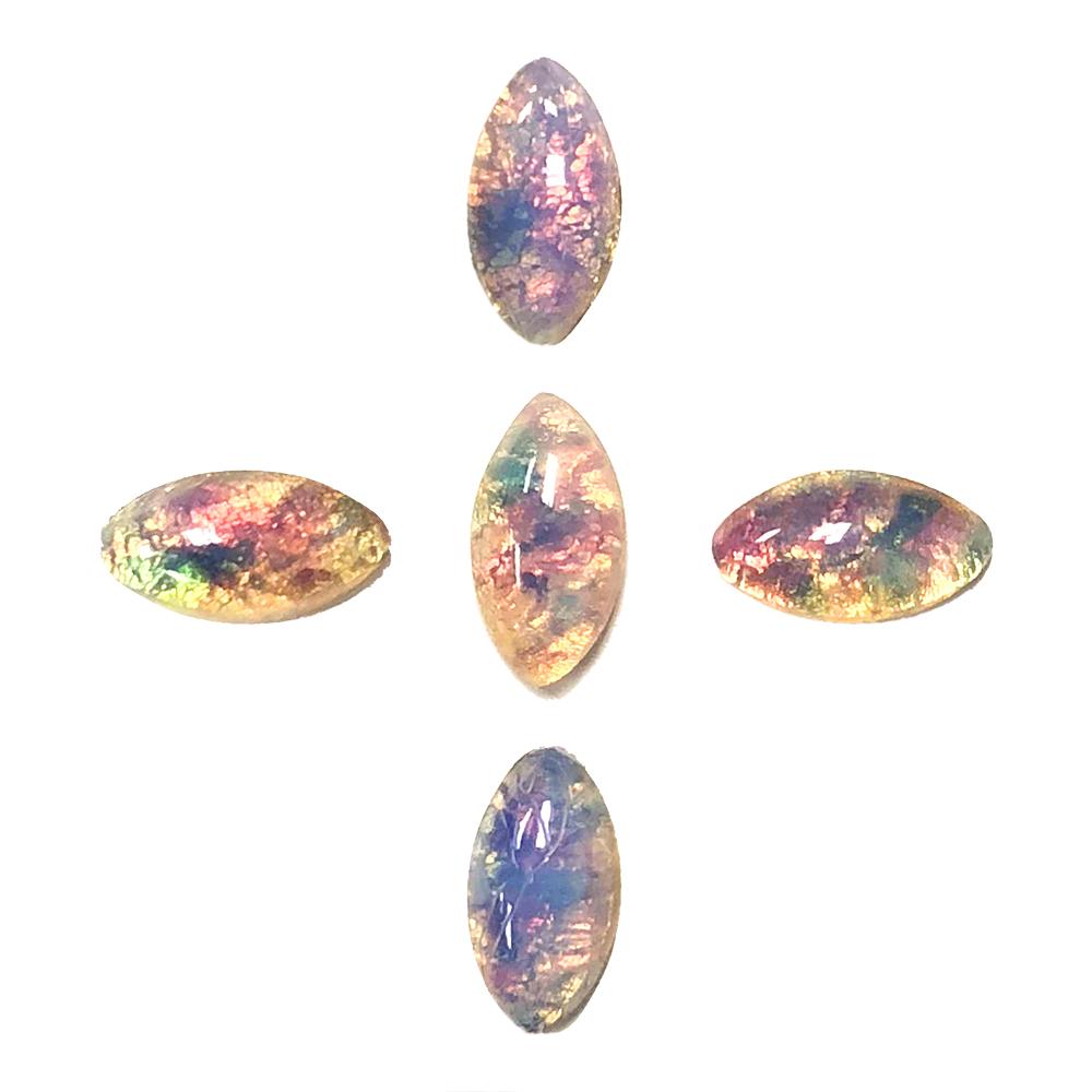 Glass Gem / Fire Opal Marquise Stones Nail Art Supplies