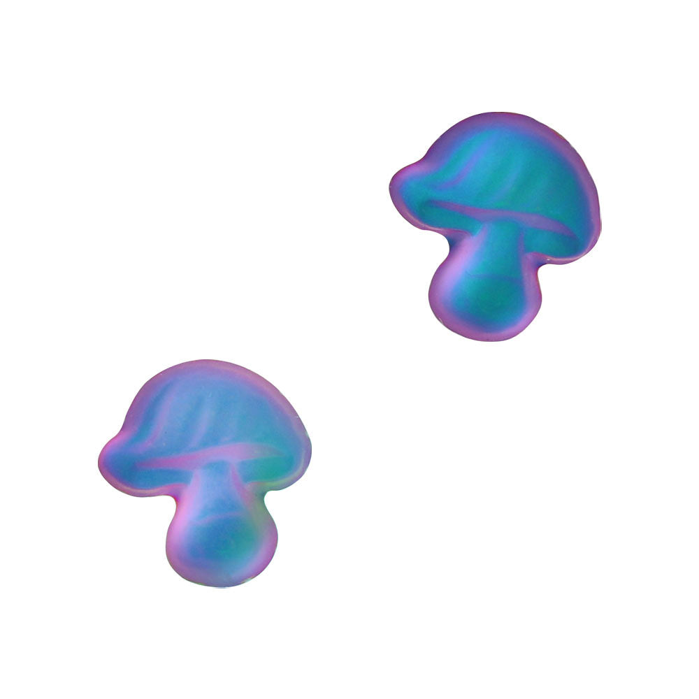 Glass Gem / Mushroom Flatback Vitrail Green Magic Nail Art Charm