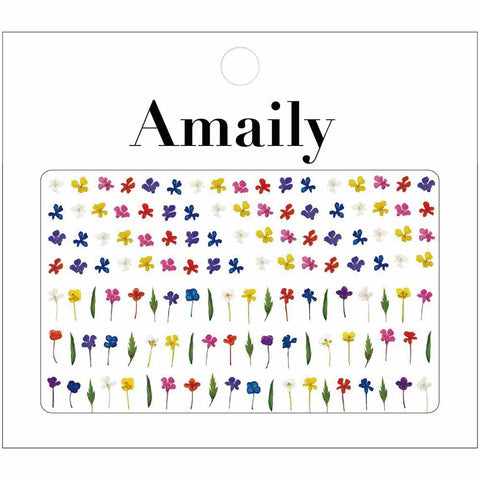 Amaily Japanese Nail Art Sticker / Pressed Flowers / Bright for Spring Nails