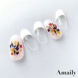 Amaily Japanese Nail Art Sticker / Pressed Flowers / Bright for Spring Nails
